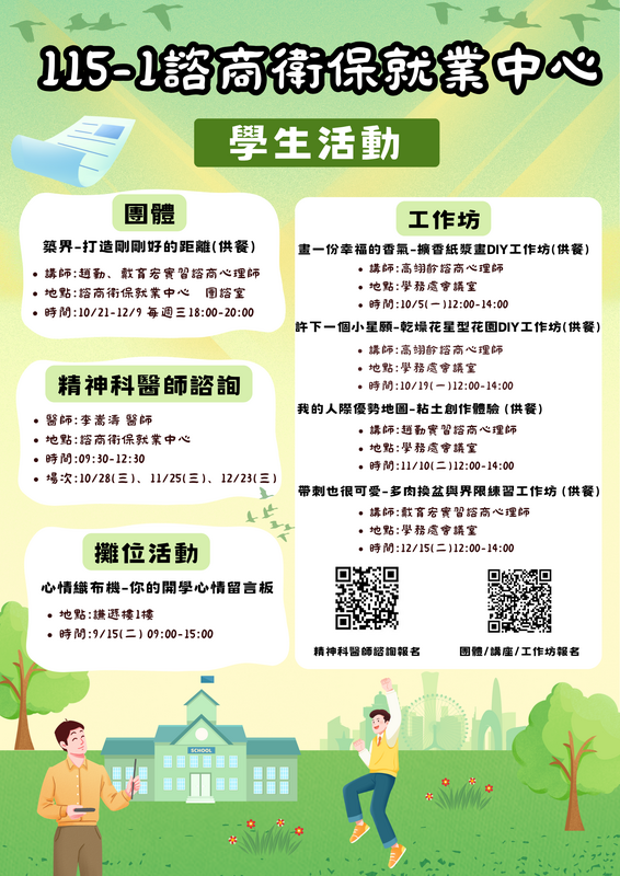 115-1諮商衛保就業中心學生活動